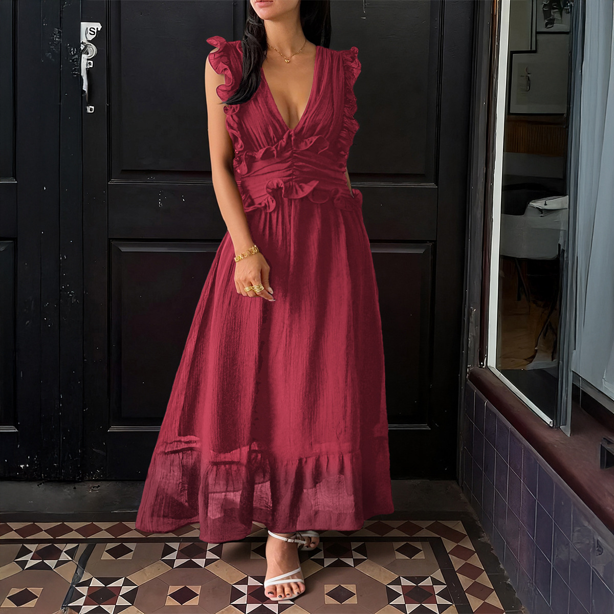 Women's Elegant Maxi Solid Color Dress