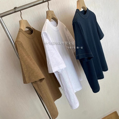 気軽に着て、気軽に似合います。R単45竹節綿刺繍子豚ゆるい丸首半袖tシャツ女2025
