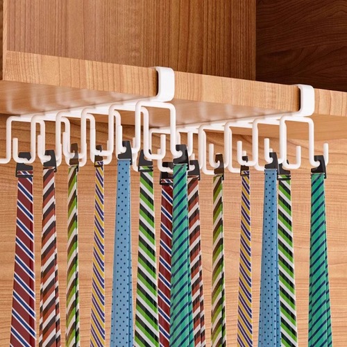 日式铁艺橱柜隔板挂架厨房悬挂式挂钩整理收纳架家用双排6连排钩