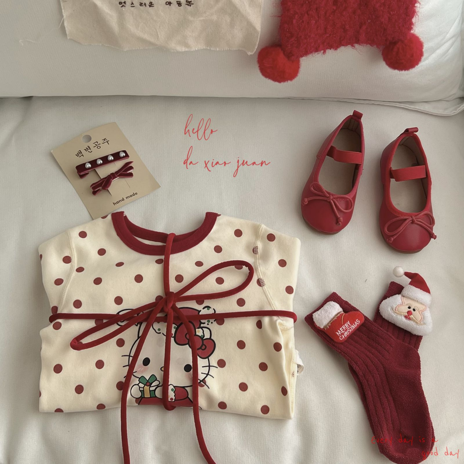 [사이즈 볼륨] 겨울 어린이 집 옷 [헤이 연인] 새해 300G SHURONG 클래스 A 홈 옷 잠옷