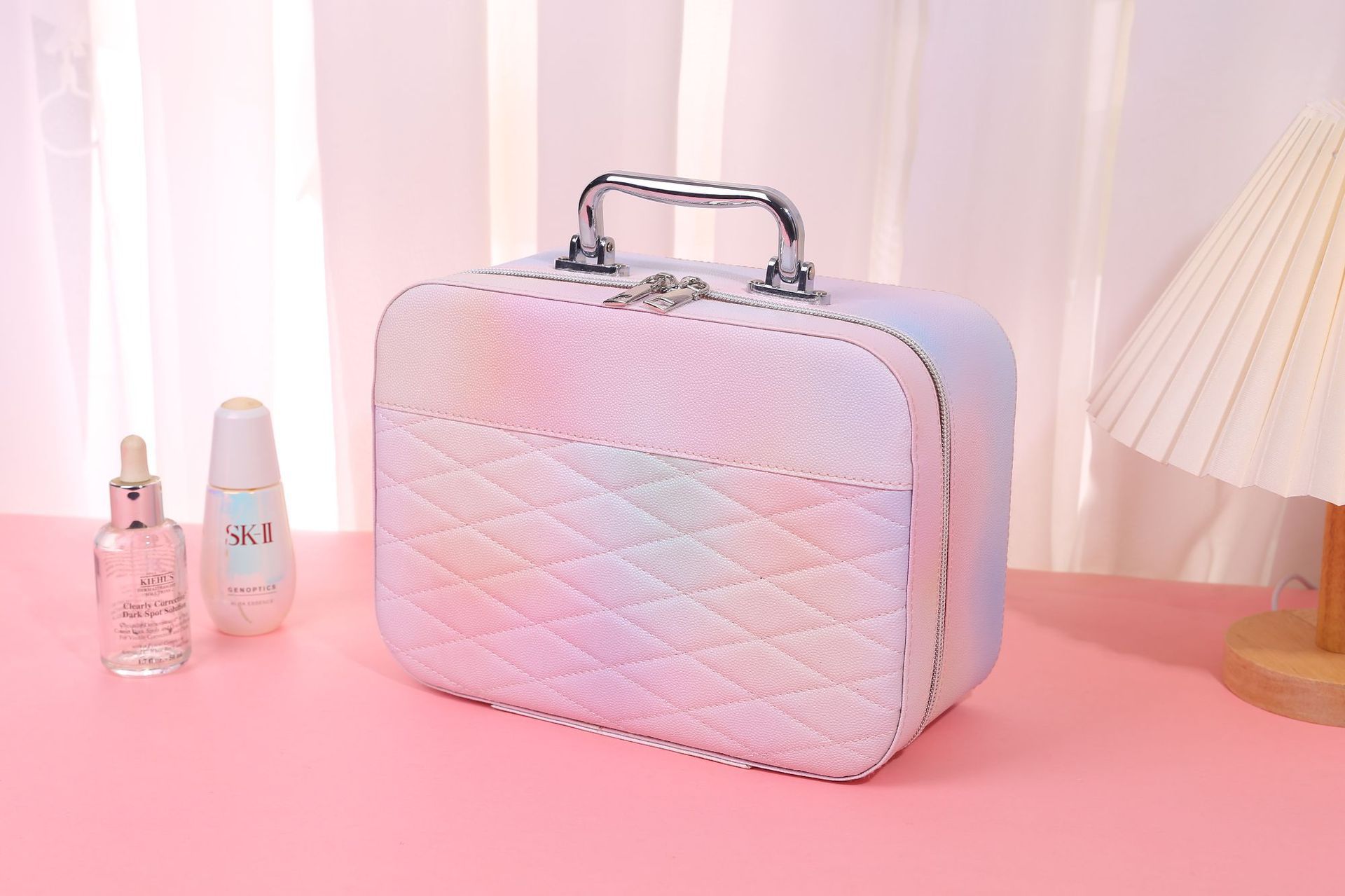 Estuche de cosméticos de alta apariencia para artistas de maquillaje caja de almacenamiento de cosméticos y cuidado de la piel de gran capacidad caja portátil para salir