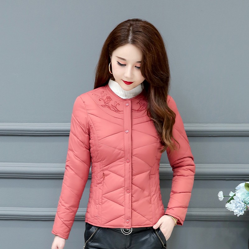 Autumn and Winter middle-aged and elderly lightweight down jacket women's liner warm slim slimming short plus size thickened coat mom wear