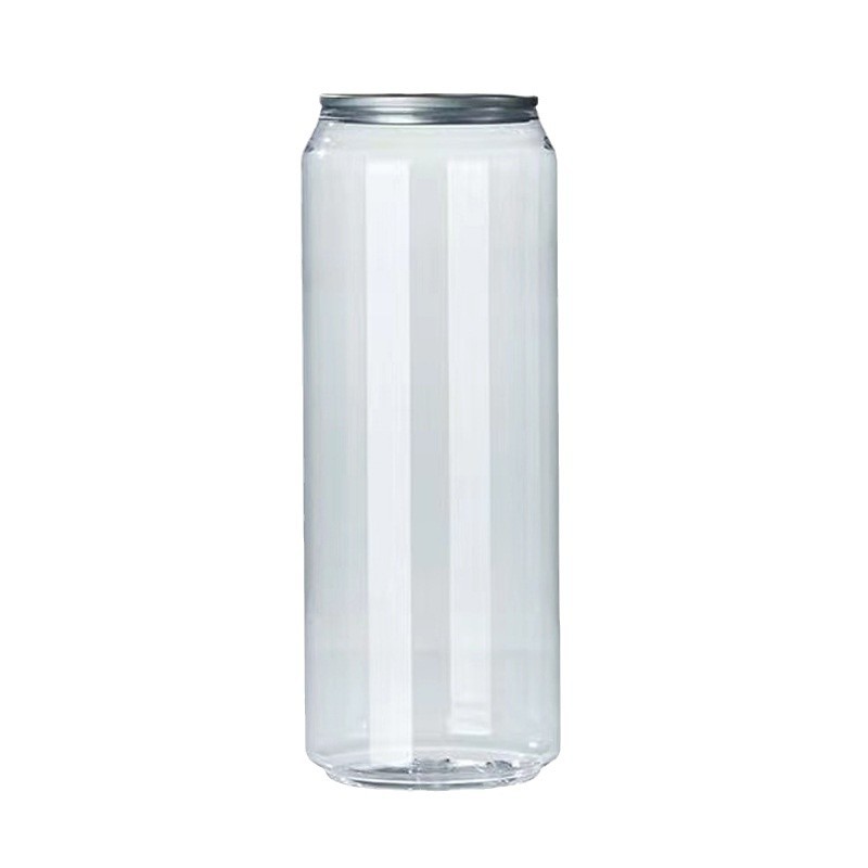 Botellas de plástico desechables de calidad alimentaria para bebidas enlatadas, refrescos, latas de soda, botellas de embalaje de té con leche comerciales de moda