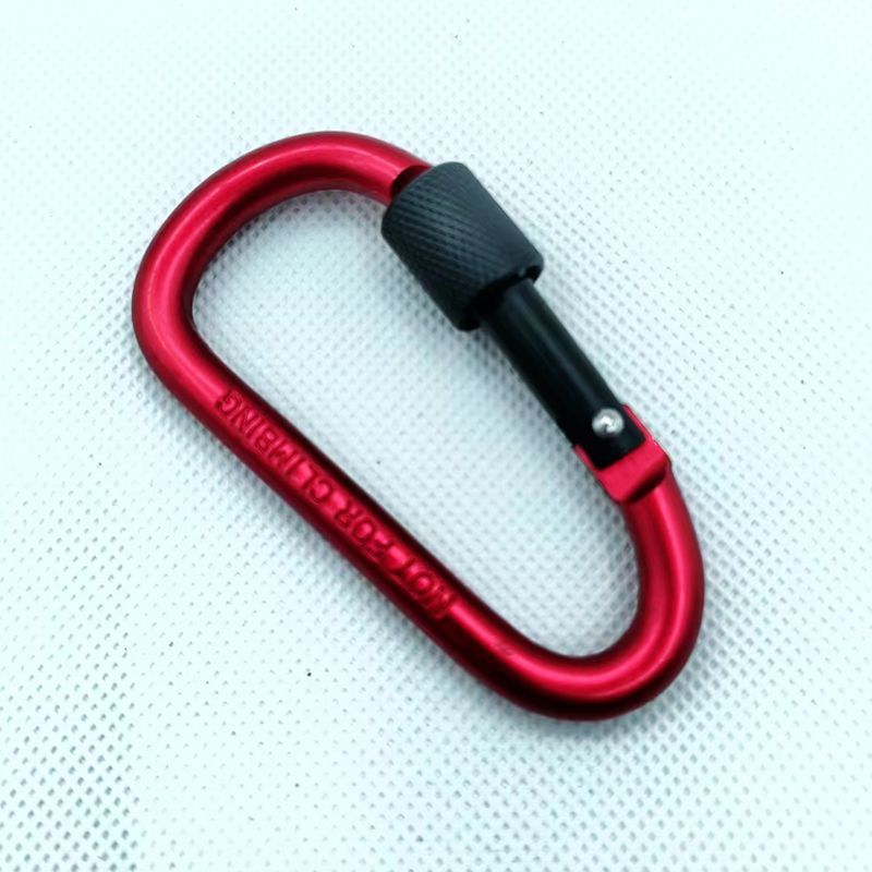 Venta directa de fábrica negrita No. 8 con gancho de bloqueo mosquetón en forma de D rápido colgante tuerca hebilla colgante hebilla de aleación de aluminio