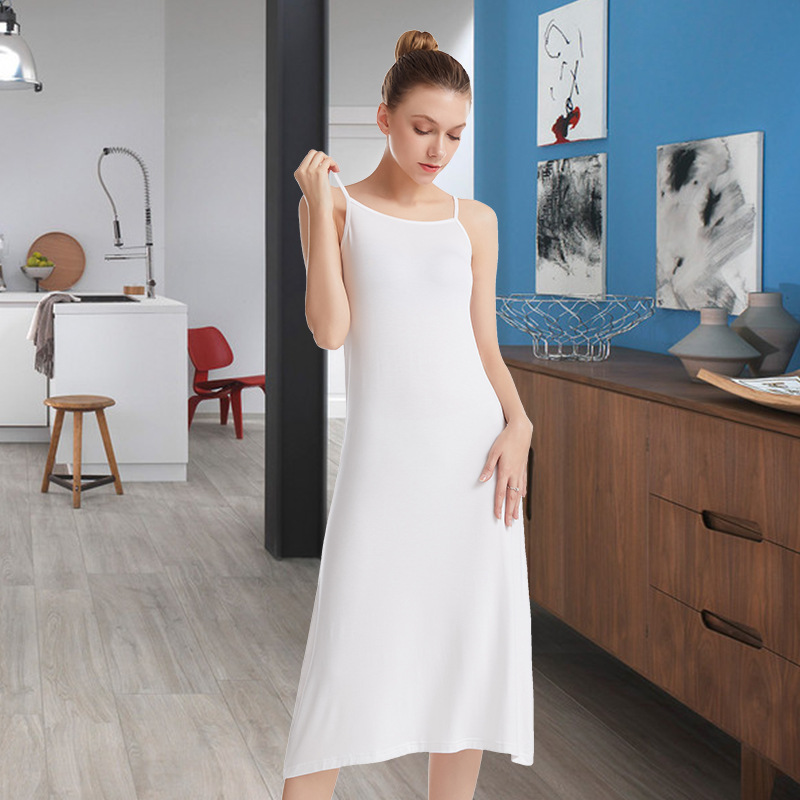 Borneol Nightdress Thin section camisole Pajamas skirt ventilation Mid length version Easy Simplicity lady Home Furnishings On behalf of