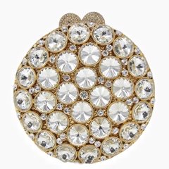 Cross-border Engraved Diamond Evening Clutch Round Diamond Handbag European and American Socialite High-end Banquet Handbag Stone Clutch