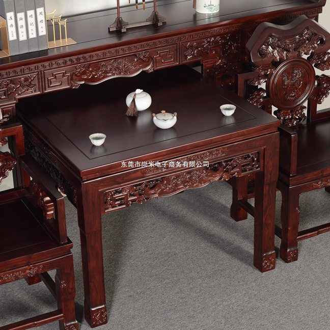 麒麟中堂六件套老榆木农村客厅堂屋家具实木中式条案供桌四件套