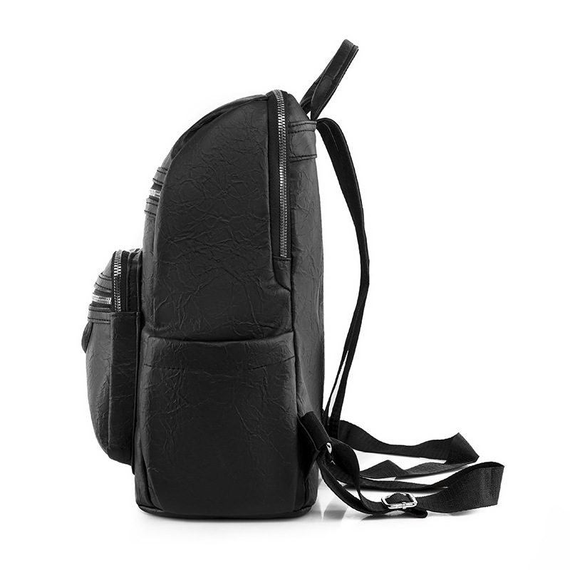 Mochila transfronteriza para mujer 2024 nuevo estilo de cuero suave de gran capacidad mochila de computadora retro de color sólido mochila escolar de moda