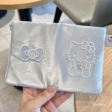 kt猫身份证件多功能机票护照收纳包卡包便携护照夹出国旅行银色