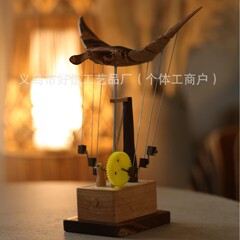 跨境新品Artisan Wooden Manta Ray Automaton工匠木制蝠鲼自动机