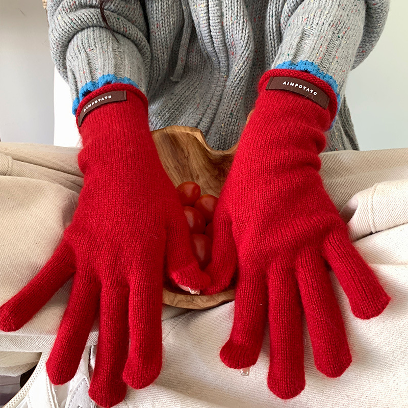 Damen Strickhandschuhe Für Den Herbst, Weiche Touchscreen Handschuhe_voghion.com