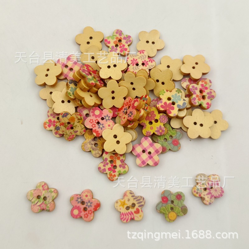 17,5mm madera maciza Flor del ciruelo * flor *-* pintura