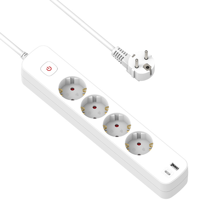 欧式带开关带USB typc 快充插板 批发电源线插座