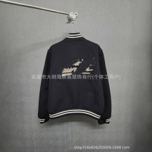 高版本 S1P权志龙同款后背字母贴皮飞行员夹克韩版高街ins棒球服