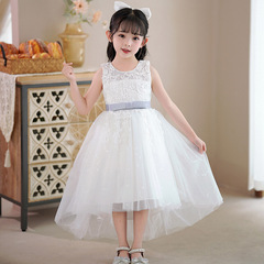 女童公主裙兒童蓬蓬紗蕾絲背心裙花童禮服連衣裙節日演出童裝批發