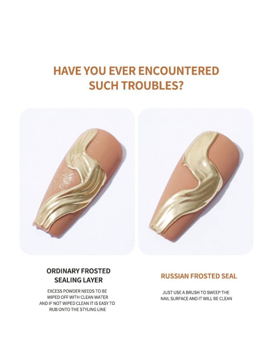 New Russian frosted sealing layer non-stick powder rub powder matte wash-free magic mirror powder available long-lasting function Nail Polish glue