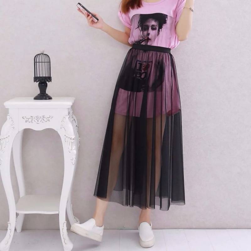 デザインヨーロッパスタイルの流れるシフォンスカート女性の夏の新しいミルクパールスカート気質ヤナギしわプリーツスカート|undefined