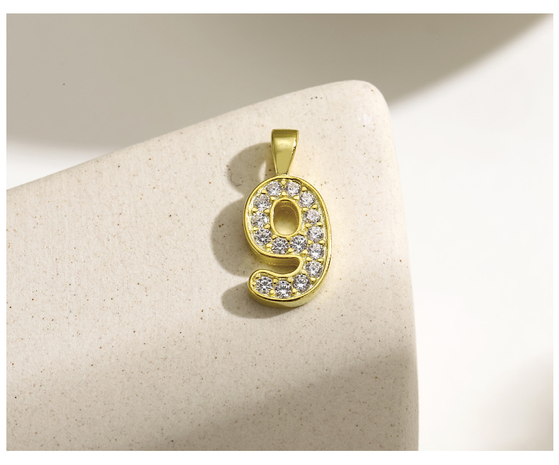 1g Weight Pendant Jewelry Making Type 15*8mm Jewelry Making Size Zircon Inlay Material DIY Jewelry Accessories Classification 1 Piece Quantity 925 Sterling Silver Material Number Pattern Modern Style, Classic Style Style 1 Piece 15*8mm 925 Sterling Silver Zircon Number Pendant 9