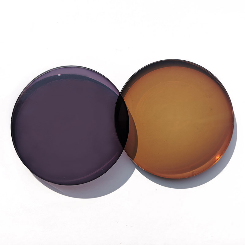 1.56 / 1.61 / 1.67 Lentes de color de película anti-luz azul asférica grises marrones polvos lentes de ojos azules