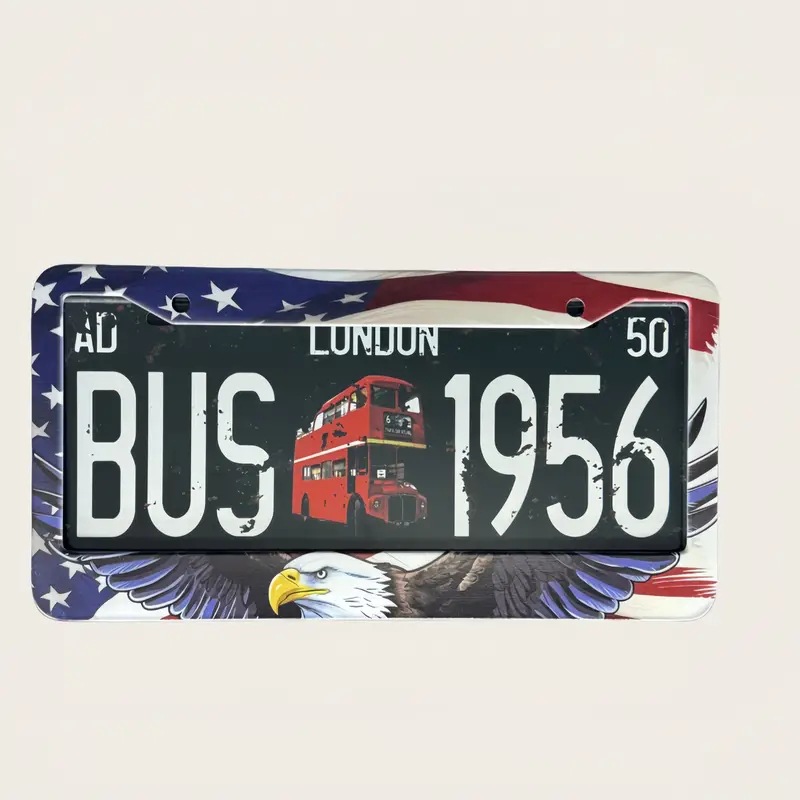 Amazon TEMU hot-selling national flag pattern eagle car license plate frame aluminum alloy frame car license plate protection frame 3