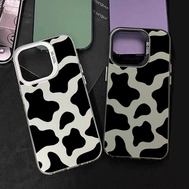 Корова узор подходит для Apple 15 цвет серебристый iPhone14pro креативный 13/11promax матовый 16 защитный чехол