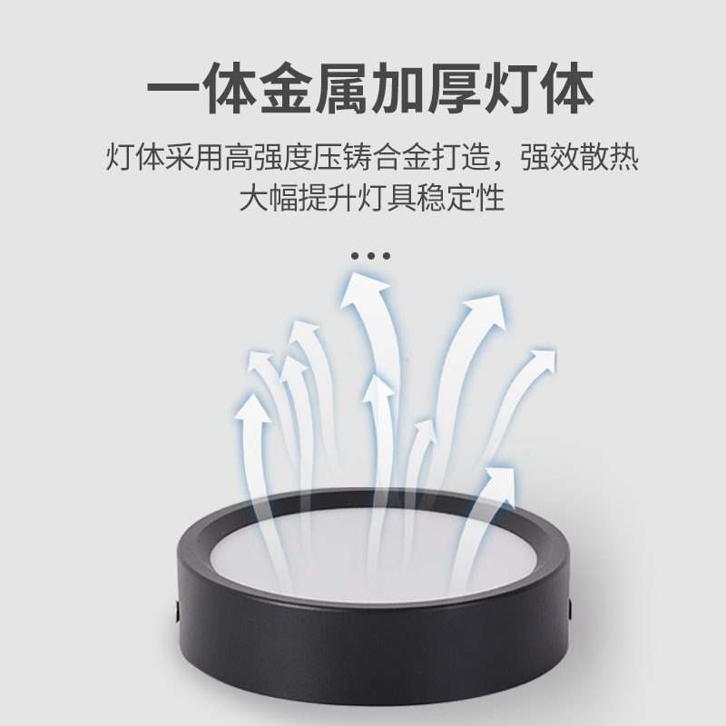 超薄明装筒灯レストランリビングルーム円形ledパッチダウンライト玄関トップライト穴なし天井灯|undefined
