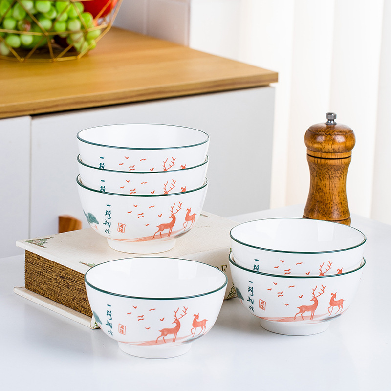 Large capacity rice bowl wholesale generation [large quantity can be discounted] Jingdezhen ceramic bowl 10 can be microwave oven