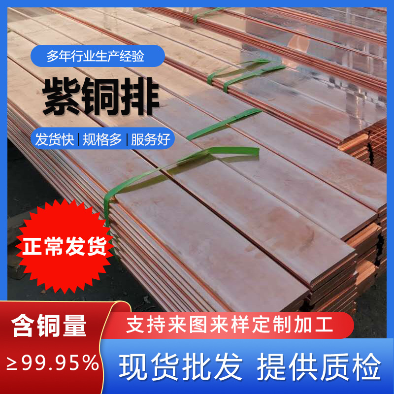 天津铜排销售 镀锡打孔折弯 可定尺切割 40mm*4mm 50mm*5mm铜排