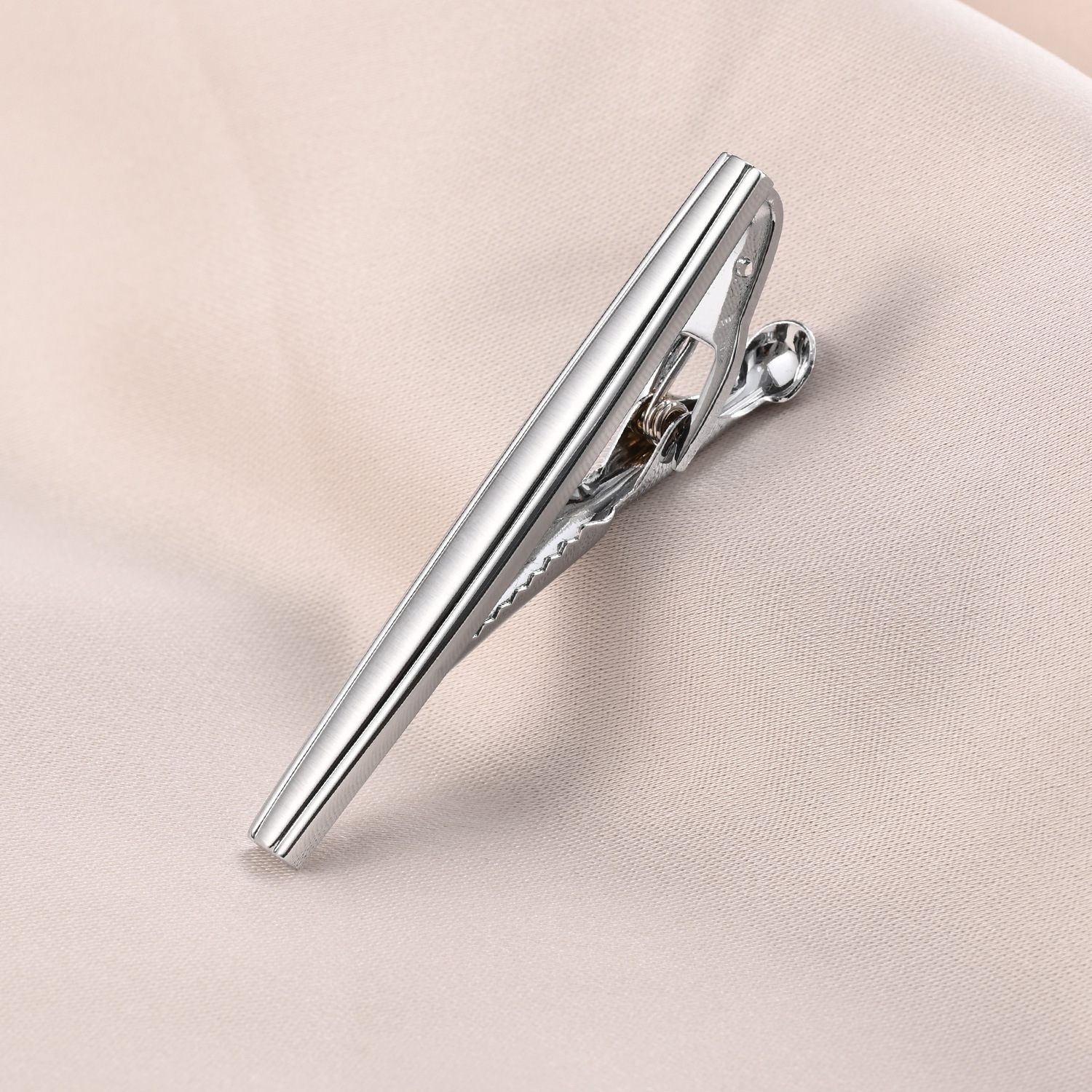 Dai Li men's simple tie clip silver wire drawing craft business professional tie clip cross-border hot sale