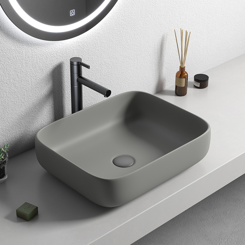 Mesa nórdica lavabo de gran tamaño lavabo único baño lavabo simple hogar gris lavabo creativo