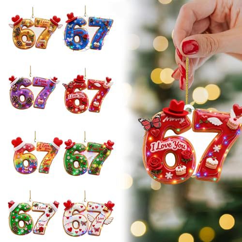 Ventas transfronterizas calientes seisseven67 seis siete decoraciones de Navidad acrílicas decoración divertida