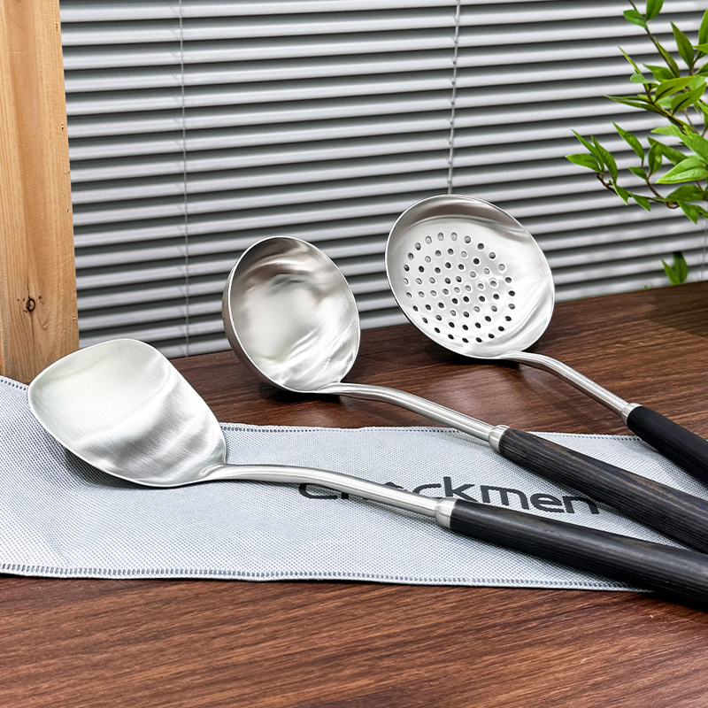 Chockmen Zhuo Deming 316 acero inoxidable mango de madera de color negro utensilios de cocina cucharas de cocina cucharas de pesca cucharas de cocina cucharas de cocina