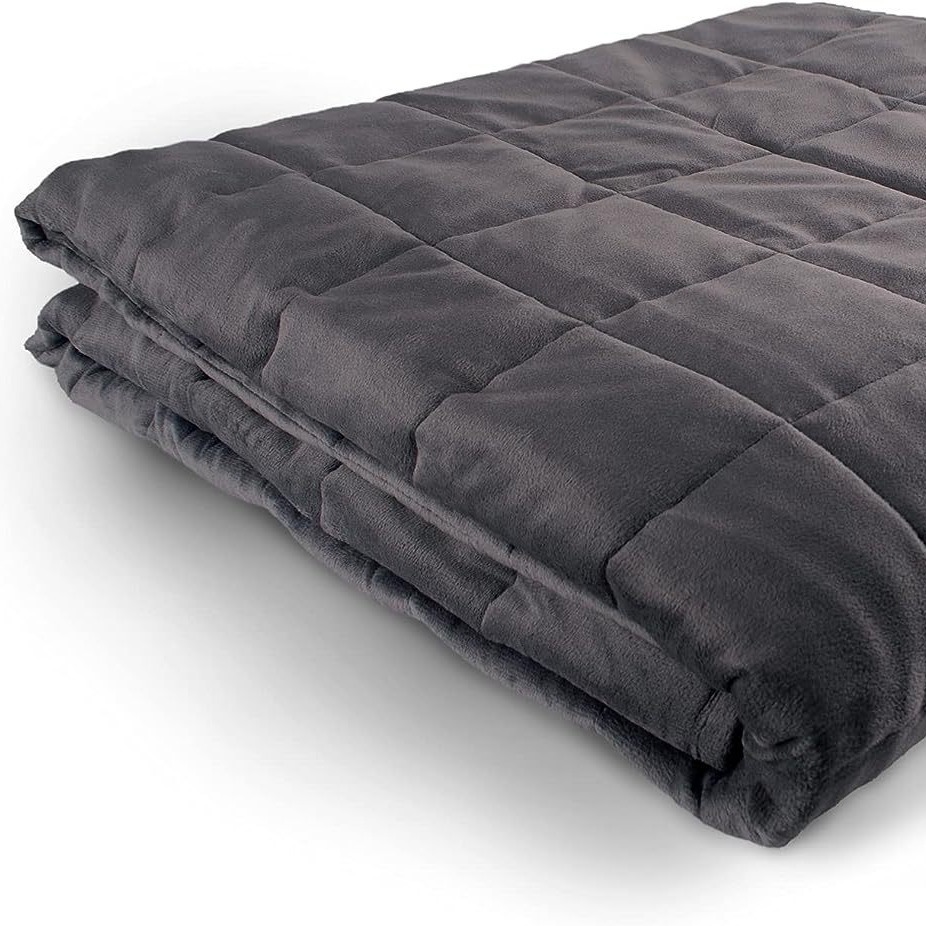 Suministro directo de fábrica, manta de gravedad de color sólido, relleno de cuentas de vidrio, blanco suave