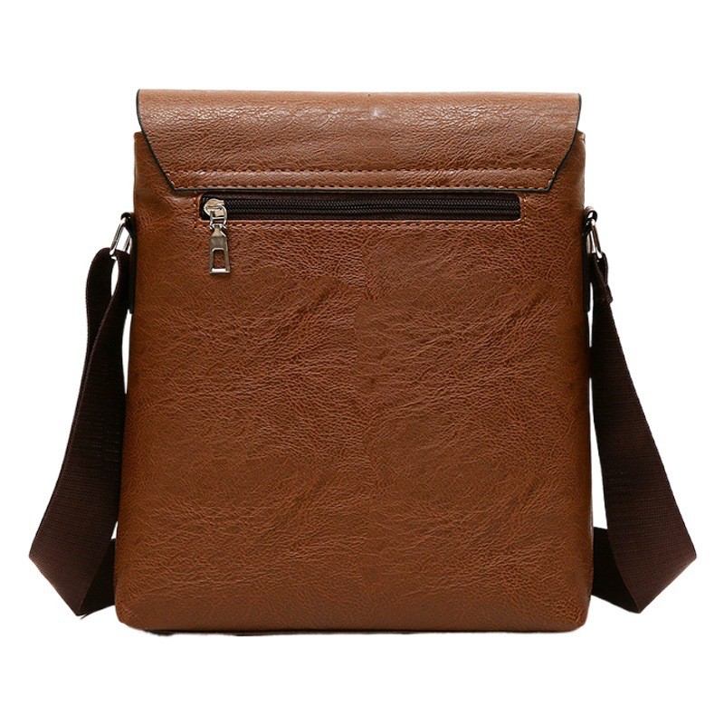 Men's shoulder messenger bag vertical business casual bag large capacity flip all-match Square hanging bag