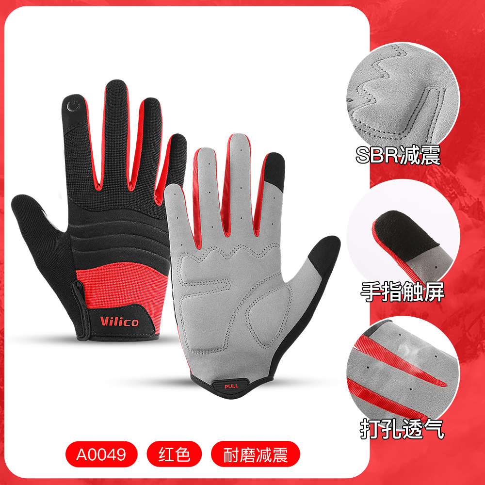 Guantes VILICO para ciclismo de montaña, deportes al aire libre, antideslizantes, resistentes al desgaste, amortiguadores, con pantalla táctil completa, venta al por mayor