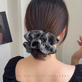 时尚双边蝴蝶结大肠发圈头饰女气质丸子头扎头发绳高弹力头绳皮筋