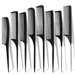 裁發托尼蓋尖尾梳塑料梳鋼針造型順發梳子挑染理髮梳髮廊美發工具