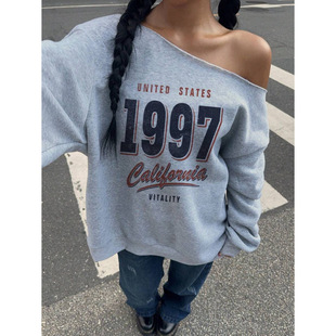 Z 94492 Letter print fleece women hoodie ��ĸӡ���ӽqŮ�l��