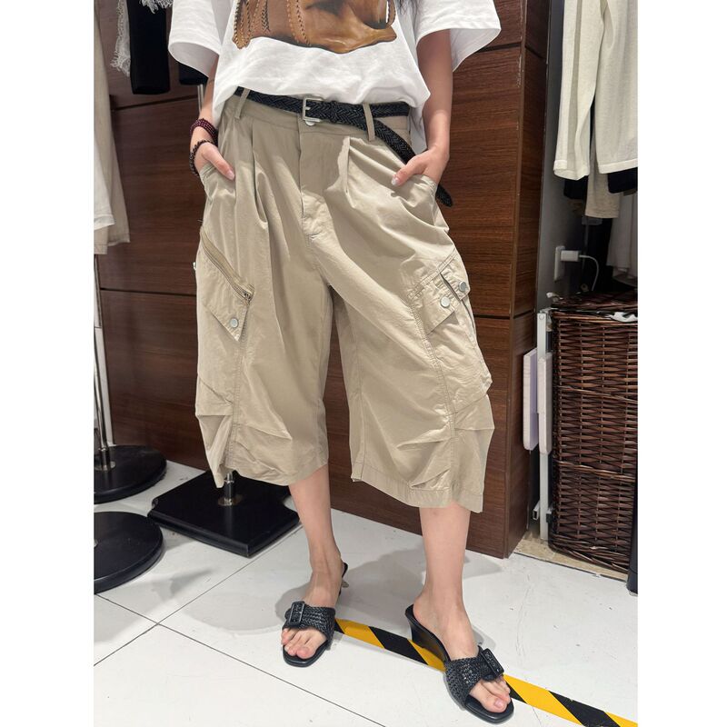 Idealteam Designer-Style Workwear Cropped Pants for Women, Loose Casual Pants 300280 (Special Offer, No Returns or Exchanges)