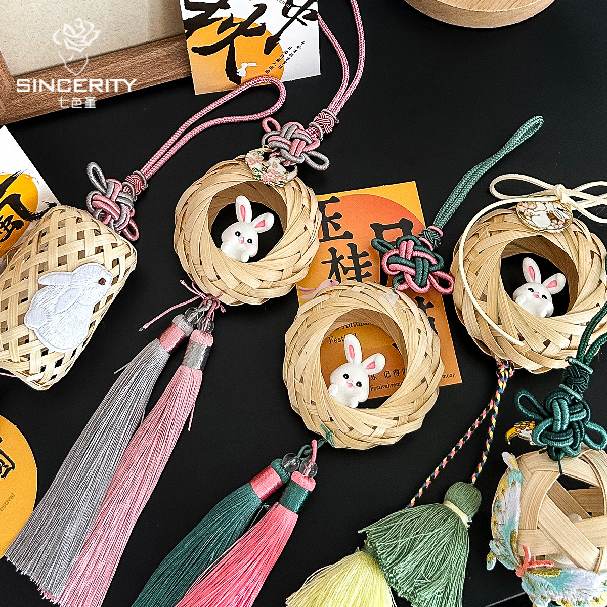 Paquete del Festival del Medio Otoño de siete colores de cordier decoración colgante embalaje de flores diy hecha a mano materiales de florista