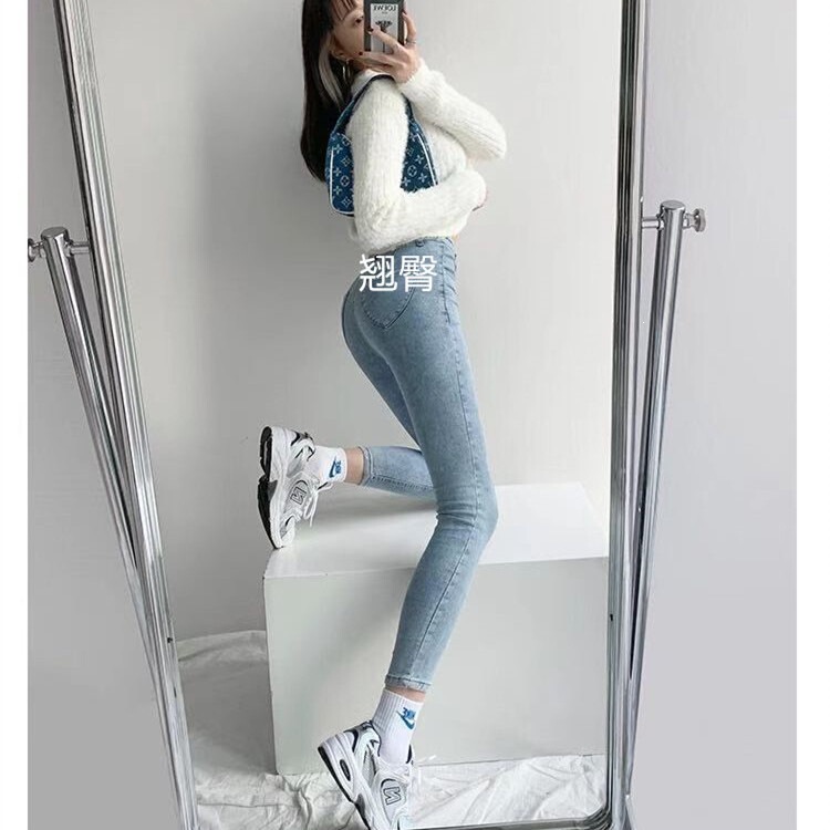 Classic Spring and Autumn Stretch Denim Jeans for Women, High-Waisted, Slim-Fit, Skinny Pants, Flattering and Versatile Pencil Pants