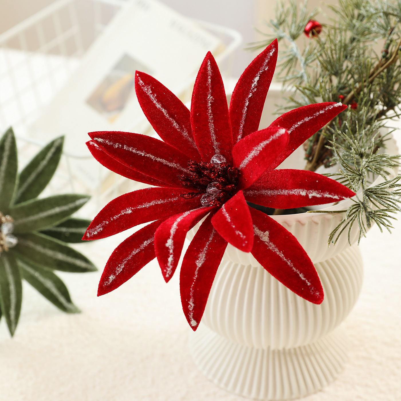 Nuevas flores de Navidad de flores secas de estilo europeo decoración de flores eternas decoración de árbol de Navidad