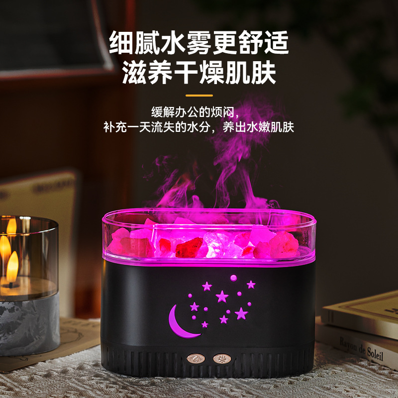 Máquina de aromaterapia de sal de cristal creativa nueva 2025, luz nocturna colorida, humidificador silencioso, máquina de aromaterapia de fragancia automática para el hogar