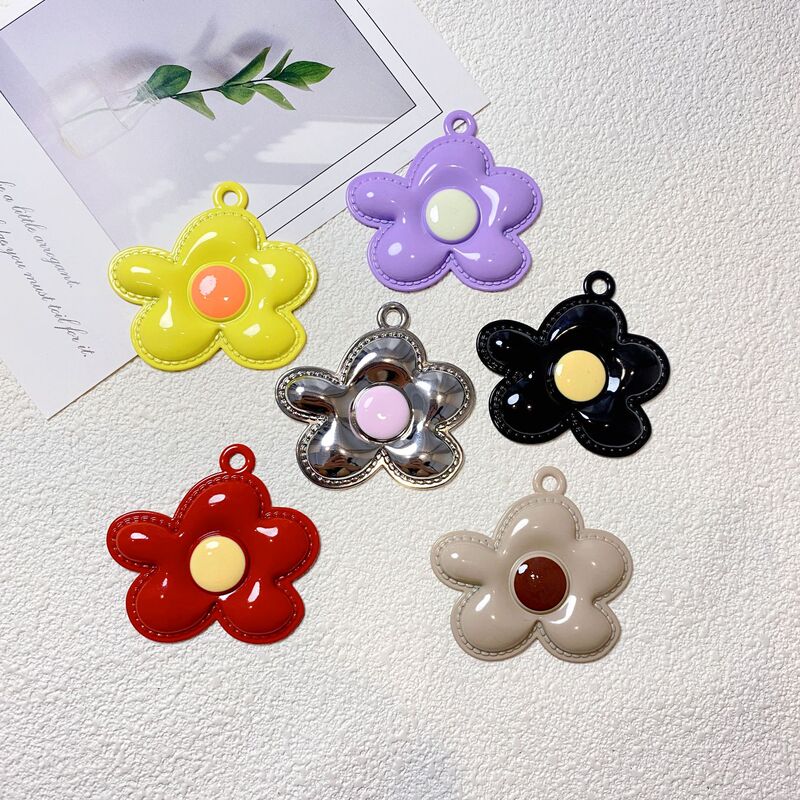 新しいカラフルな花五弁花ドーパミンペンダントペンダント合金 diy キーホルダーバッグジュエリーペンダント|undefined