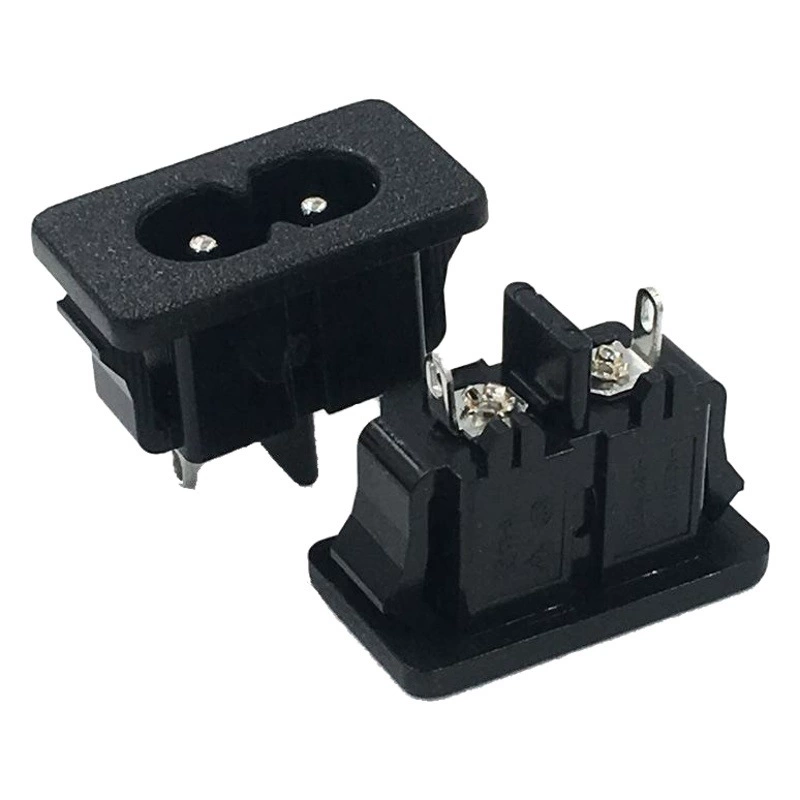 Поставка электроники Dongguan Yiqian AC-027 Тип карты 8 Хвостовая розетка DB Маленькая ножка 8 Тип карты Розетка переменного тока