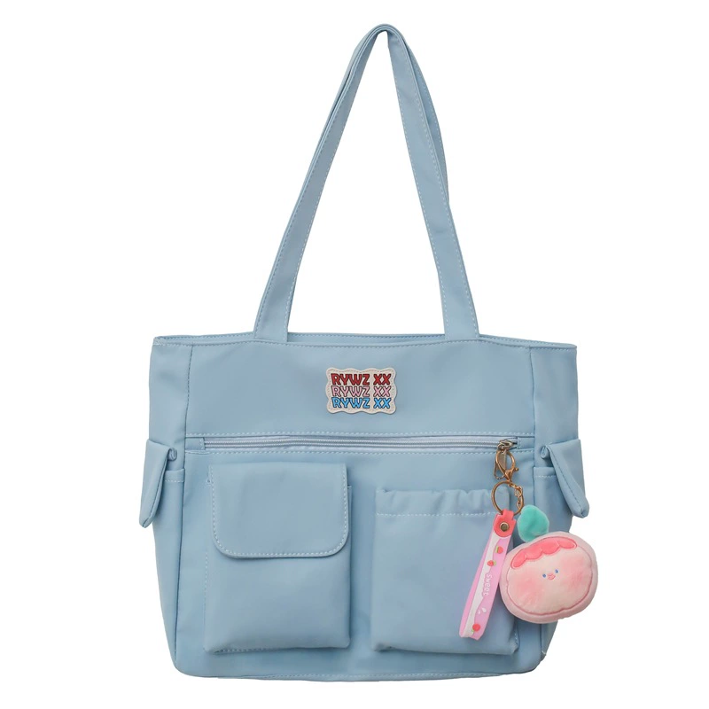 Study bag, nylon Japanese one-shoulder bag, capacious book bag