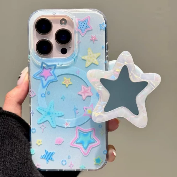 Яблоко, iPhone16, совместимая двустенная трубка, чехол для телефона, градиент, 16премакс, зеркальный эффект, 14 штук