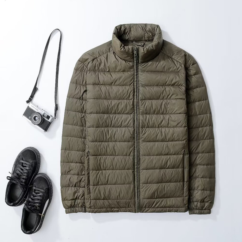 Men's Lightweight Autumn and Winter Super plus size Short Down Jacket Ultra-thin European and American Sports Men's Down Jacket Standing Collar Jacket