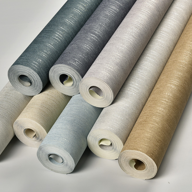 现代简约PVC深压纹墙纸复古色素色卧室客厅房间背景墙家用壁纸