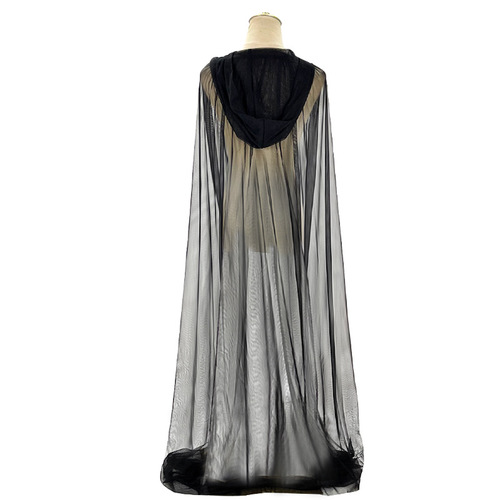 New European and American Mesh Halloween Cloaks & Capes — Witch Cosplay, Masquerade, and Performance Outfits